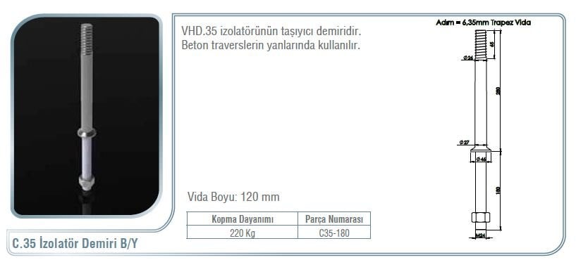 C-35 İZOLATÖR DEMİRİ B/Y