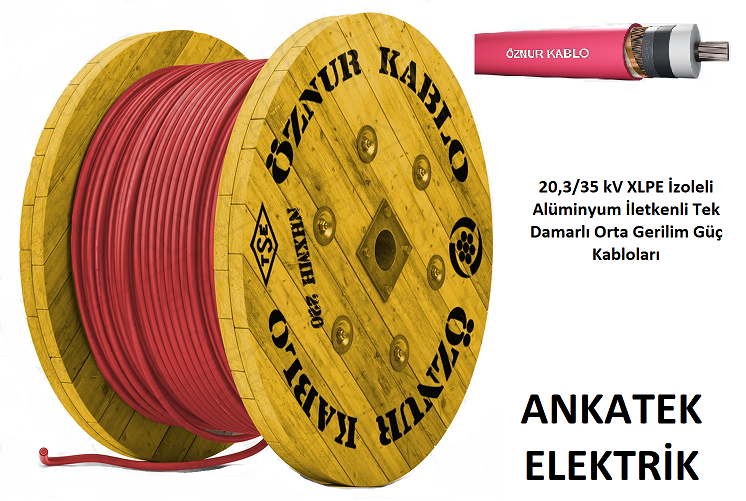 1x400 20,3/35 kV XLPE İzoleli Alüminyum İletkenli Tek Damarlı Orta Gerilim Güç Kabloları • YAXC7V-R (TSE) • NA2XSY(VDE) • 2AXSY(IEC) • Al/XLPE/SC/PVC(BS)